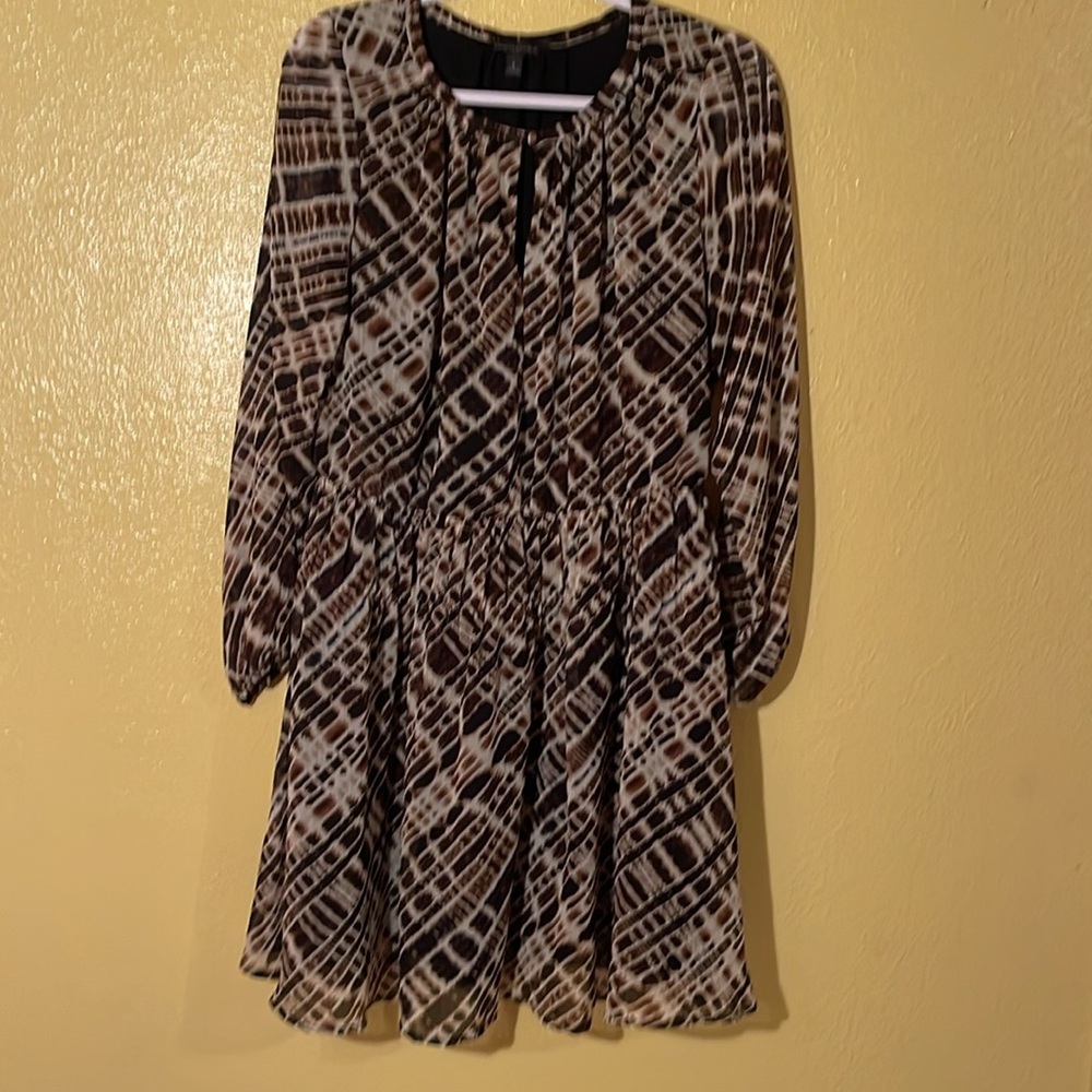 Stylish Brown Patterned Dress - image 3